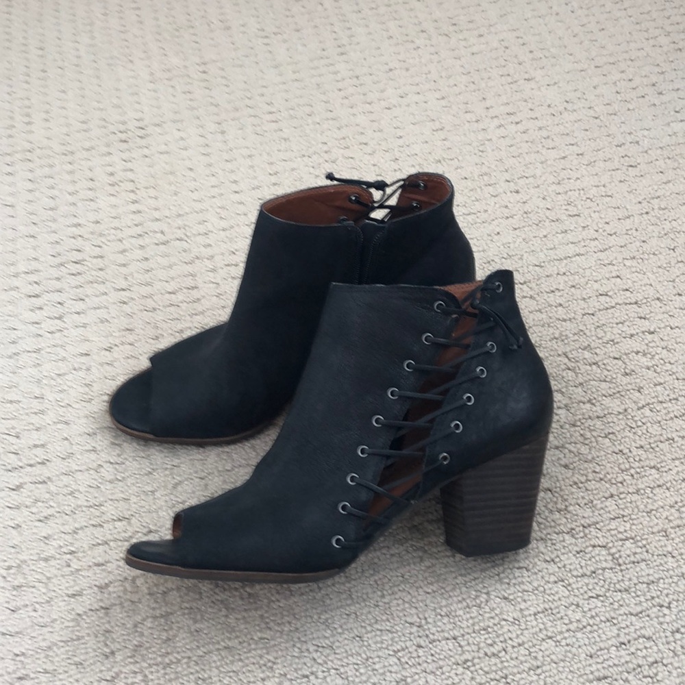 Lucky brand open toe booties